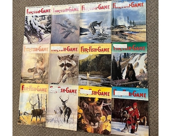 Vintage 1988 Fur, Fish, & Game Full Year Hunting Fishing Outdoorsman Magazines