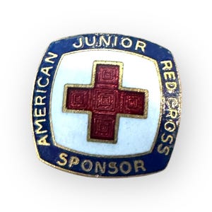 Vintage Red Cross Pin - Etsy