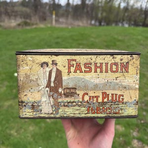 Fashion Cut Plug Empty Tobacco Tin Lunch Box Style Missing Handle