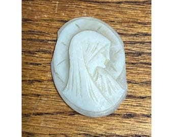 SALE 1880 Victorian Christmas Home CAMEO Large Home Scene W/ Woman