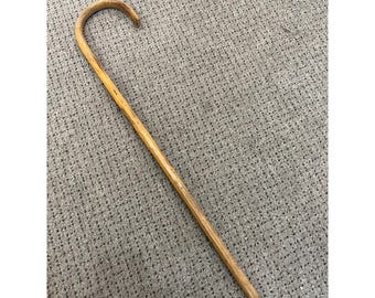 Vintage Walking Cane Kussmaul Seed Corn Mt Hope Wi Advertising Wooden Wood