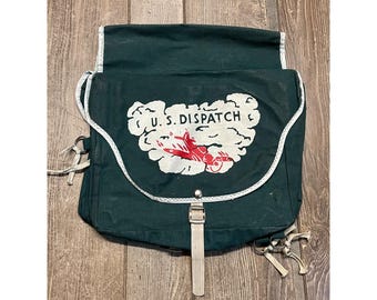 Vintage Antique 1940s US Dispatch Bike Bicycle Saddle Bag Pouch Military Plane Homefront WWII