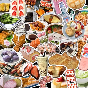 Japanese Food Sticker Pack Aesthetic Stickers for Laptop Decals Stickers Cute Japanese Stickers Cozy Food Stickers Vinyl Laptop Pack 40 pc