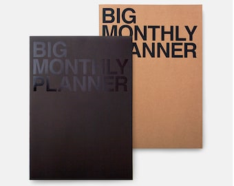 Monthly planner -Super Big size (A3) in 2 Colors - Black or Kraft -without date