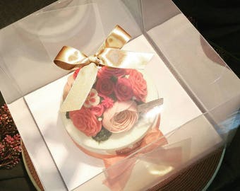 10 Clear cake boxes with trays (24 cm, about 9.44 inches  height 17 cm ) -No. 2