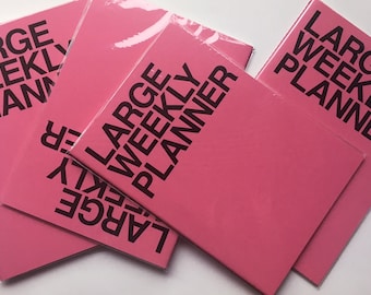 LARGE Weekly planner in Pink, Kraft or Grey -Monday start