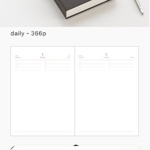 35% OFF 2024 Small daily journal Monthly Daily Planner in 6 colors Dated planner Small size printed 'Object' on the cover image 6