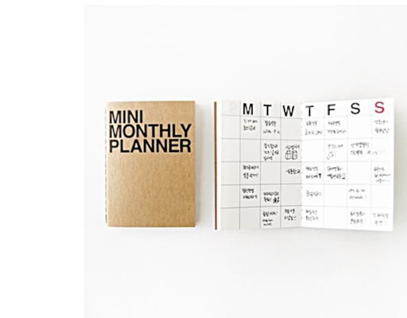 15% OFF- 4 Mini Monthly Planners-mini Size in Kraft -monday Start - Etsy