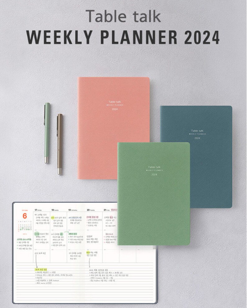 2024 Table Talk A5 Weekly Planner 8 Colors image 2