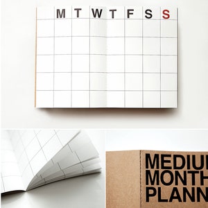 Medium Monthly planner in 4 Colors Monday Start without Date image 2