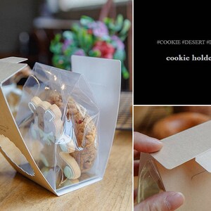 100 pcs kraft small gift box baking pastry cookie wrapper for cookie, for muffin image 4