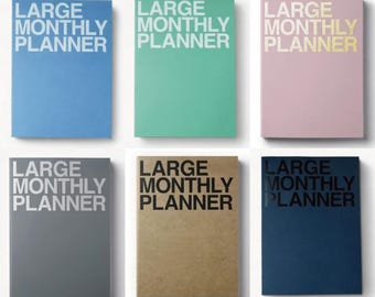 1 Large Monthly planner in 6 colors - Monday start -Undated planner