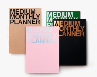 Medium Monthly planner in 4 Colors -Monday Start -without Date