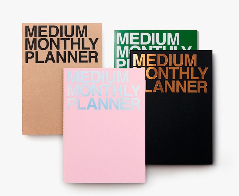 Medium Monthly planner in 4 Colors Monday Start without Date image 1