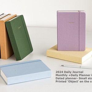 35% OFF 2024 Small daily journal Monthly Daily Planner in 6 colors Dated planner Small size printed 'Object' on the cover image 1