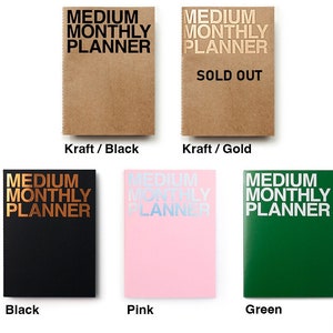 Medium Monthly planner in 4 Colors Monday Start without Date image 5