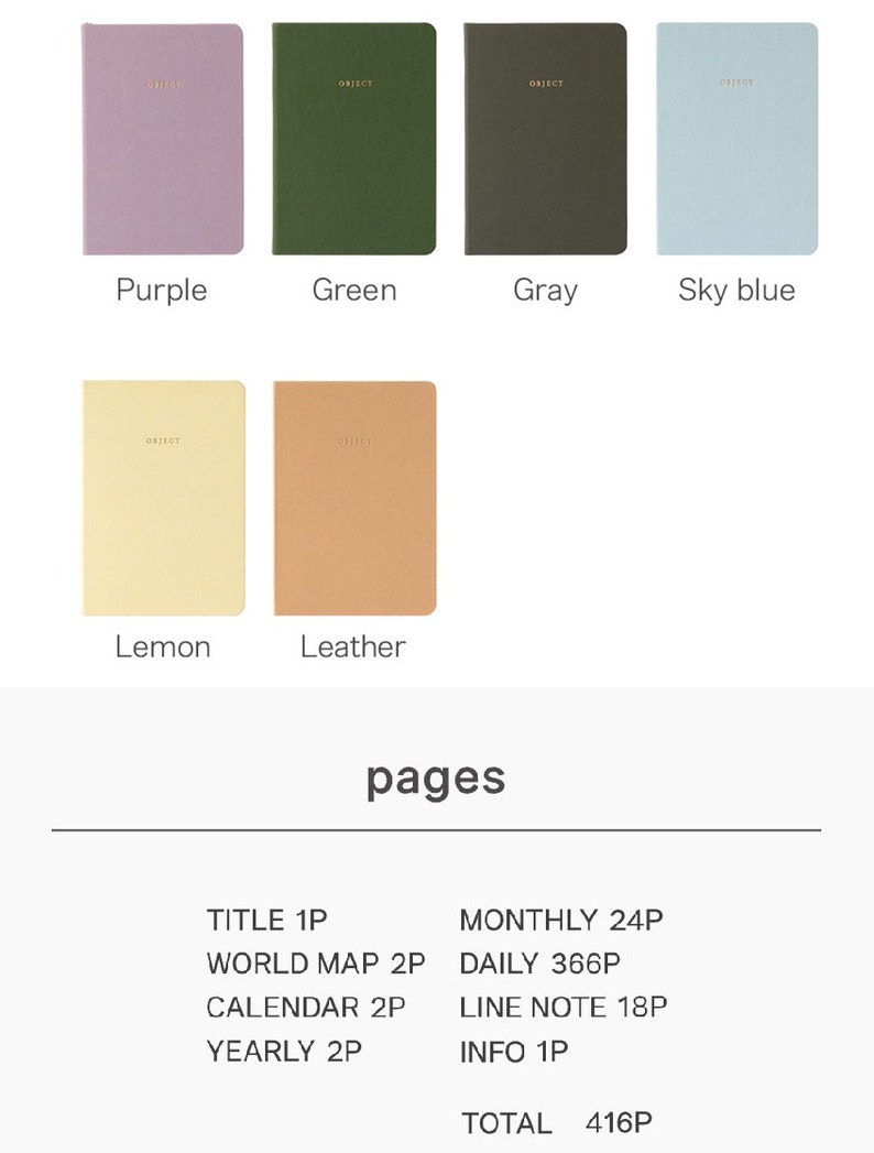 35% OFF 2024 Small daily journal Monthly Daily Planner in 6 colors Dated planner Small size printed 'Object' on the cover image 2