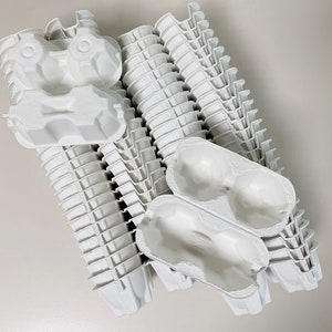 100 Egg cartons in White -2 holding type