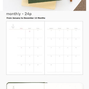 35% OFF 2024 Small daily journal Monthly Daily Planner in 6 colors Dated planner Small size printed 'Object' on the cover image 5