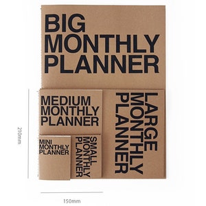 Medium Monthly planner in 4 Colors Monday Start without Date image 7