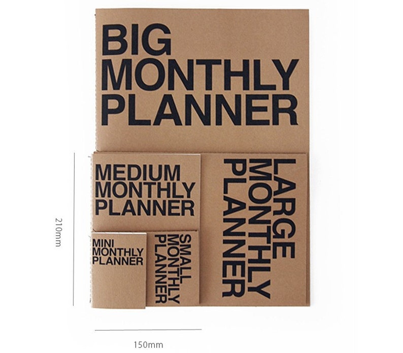 Medium Monthly planner in 4 Colors Monday Start without Date image 7