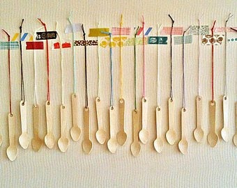 Gift tags -20 Mini Wooden Spoons with Twine