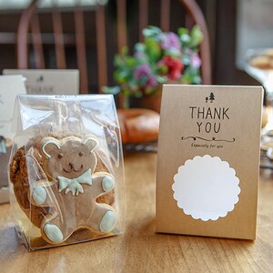 100 pcs kraft small gift box baking pastry cookie wrapper for cookie, for muffin image 2