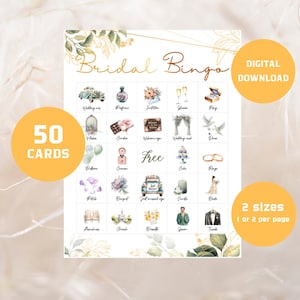 Juego de bingo para bodas, 50 cartones de bingo para bodas, juego de bingo para despedida de soltera, idea de juego para bodas, juego de mesa para bodas, artículos para bodas, BBP05
