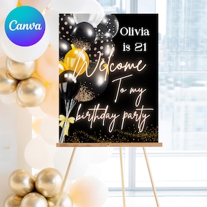Custom 21st Birthday Welcome Sign – Personalized Party Sign for a Memorable Celebration at Your Event BB28