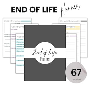 End of life  printable planner | Just In case | Emergency binder of emergency | Just in case | Life planner | What if binder Death | EB02