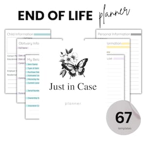 Planificador de fin de vida / Carpeta de emergencias / Planificador de funerales imprimible / Carpeta de emergencias / Diario de legados / JC02