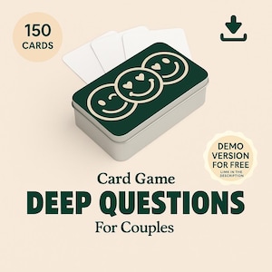 Romantic Conversation Cards, 150 Printable Deep Questions for Couple, PDF Instant  Download DT02