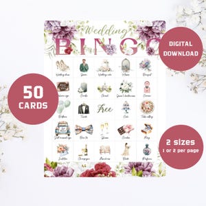 50 Unique Bridal Bingo Game Cards , Bridal Bingo Cards , Bridal Shower Bingo Game , Bridal Game Idea ,  Couple&#39;s Game, Bride Game , BBP04