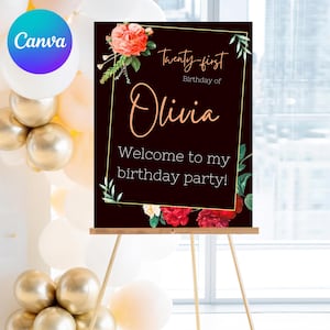 Custom 21st Birthday Welcome Sign – Personalized Party Sign for a Memorable Celebration at Your Event VV22