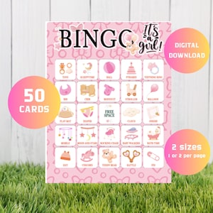 Bingo para Baby Shower / 50 Tarjetas de Bingo para Baby Shower / Imprimibles para Baby Shower / Tarjetas de Bingo para Baby Shower / Tarjetas de Bingo para Baby Shower / GB05