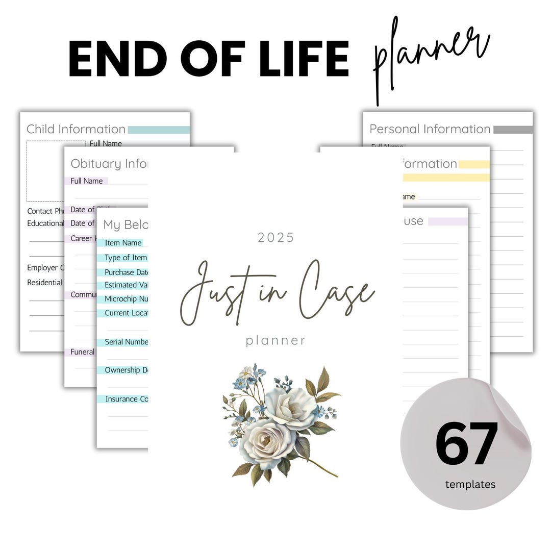 Just in Case of Emergency Printable Planner | End of Life | Emergency ...