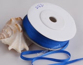 100 Pure Silk Embroidery Ribbon Tape Double Face Thin Taffeta 2mm-32mm (1 4 39 39 -1-1 4 inch), 242 Blue