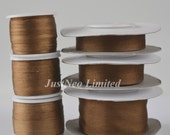 100 Pure Silk Embroidery Ribbon Tape Double Face Thin Taffeta 2mm-25mm (0.08 inch 1 inch), 278 Brown