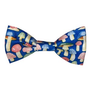 Mushroom Print Dog Bow | Fancy Bow Tie Attaches to Collar