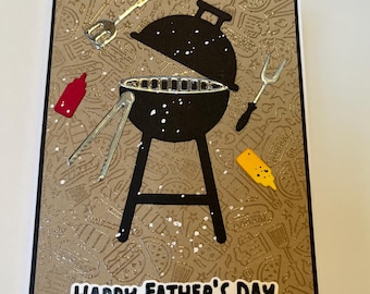 Happy Father’s Day BBQ/Grill handmade greeting card