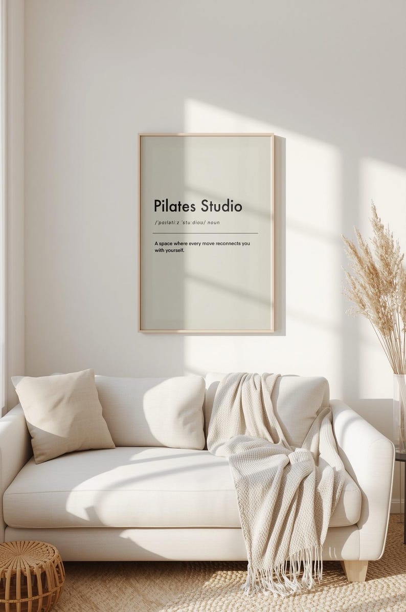 Pilates Studio Definition Print: Minimalist Home Gym Art (digital ...
