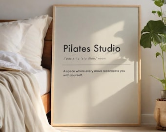 Pilates Studio Definition Print: Home Gym Mindfulness Wall Art