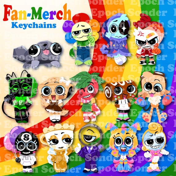 Toon Keychains | Pebble, Dandy, Astro, Shrimpo, Vee, Shelly