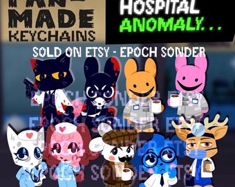 VORBESTELLUNG || Roblox-Schlüsselanhänger „Tierklinik“ | Praktikant, Sekretärin, Krankenschwester, Oberschwester, Geheimagent, Rattew, Barney, Dr. Harlow