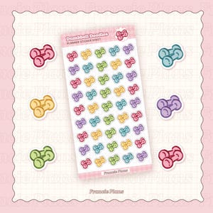 Dumbbell Icon Stickers / Functional Sticker Sheets for Bullet Journals And Planners / Workout & Fitness Reminder stickers, different colours