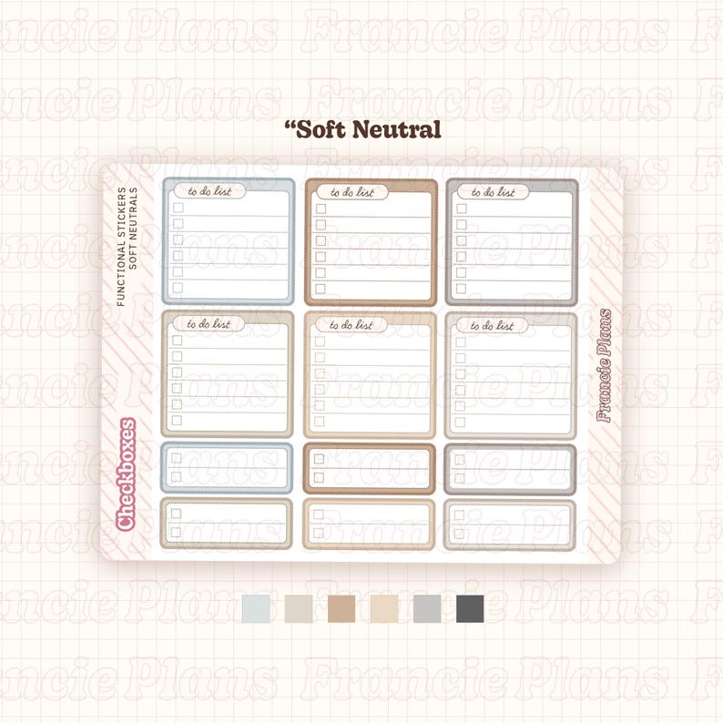 Sticker Chart Checkboxes Checklist Sticker Sheet / Essential Functional Stickers for Planners ...