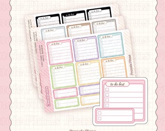 Checklist Sticker Sheet / Essential Functional Stickers for Planners, Notebooks, and Journals / EC Compatible Checkboxes