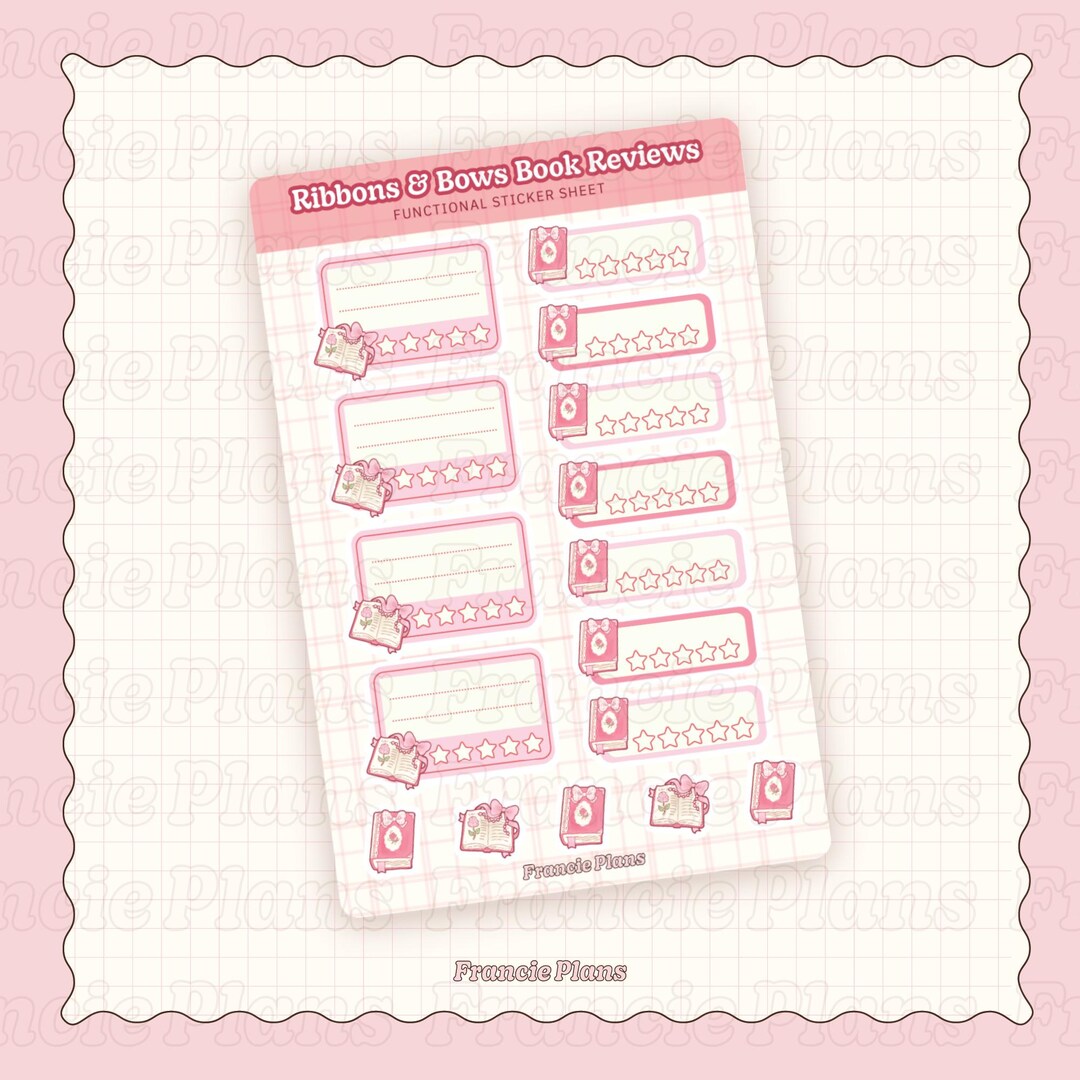 Coquette Book Review Sticker Sheet / Functional & Girly Stickers to ...