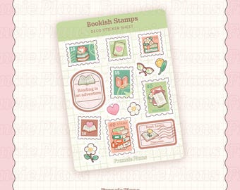 Bookish Stamps Sticker Sheet / Matte Vinyl Planner Stickers