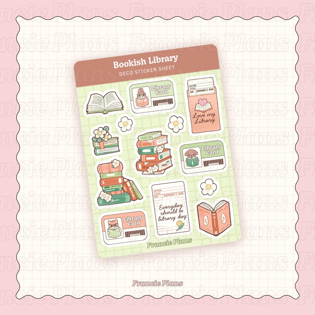 Bookish Library Sticker Sheet / Decorative Reading Planner Stickers ...